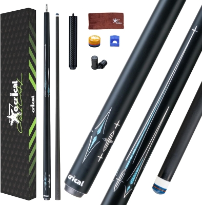 CRICAL 58"" Carbon Fiber Pool Cue – Professional Low-Deflection Billiard Cue with 3/8×8 Stainless Steel Joint & 12.5mm Tip