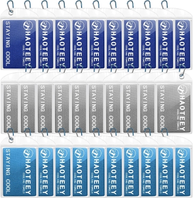 Bulk Cooling Towels – 30 Pieces 40in x 12in Neck Cool Towels for Face and Body, Cold Sports Towels for Running, Soccer, Yoga, Gym, Golf