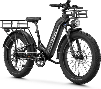 Aipas M1 Pro Fat-Tire Electric Bike – 1800W Peak Motor, 110Nm Torque, 48V 17.5Ah Removable Battery, Dual Suspension, 26 x 4.0"" Tires, 36 MPH, 7-Speed, 85 Mile Range