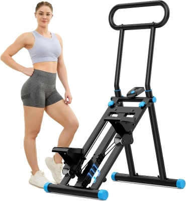 HXD-ERGO Home Stair Climber, New Model Vertical Stepper with 6-Level Adjustable Resistance and 3-Position Handlebar, Folding Full-Body Cardio Machine for Men & Women