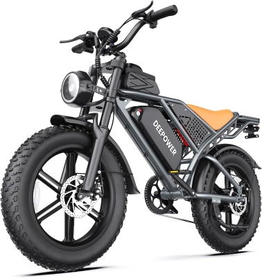 DEEPOWER Shaman0 QS7 Electric Dirt Bike for Adults, 1500W (up to 3500W peak) Motor, 30 MPH, 20"" Fat Tires, 48V 20/35/60Ah Battery Options, 35-180 Mile Range, 7-Speed