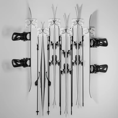 Gravity Grabber - Premium Ski & Snowboard Wall Rack, Universal Gravity-Lock Storage for Skis/Boards, Non-Slip Garage Organizer – 6 Pack