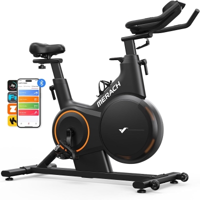 MERACH Magnetic Resistance Indoor Bike — 40 lb Flywheel, 350 lb Capacity & Proprietary App for Home Gym