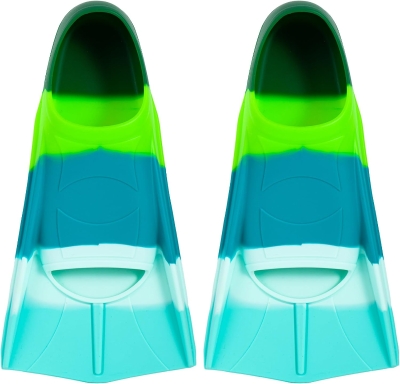 Kids Swim Training Fins — Soft Silicone Short Swim Flippers for Boys, Girls & Beginners
