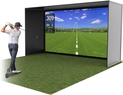 GoSports Golf Simulator Enclosure with Frame & HD Impact Screen Kit — Select 10x8 ft, 12x9 ft or 14x8 ft