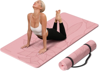 Large Yoga Mat 72"" x 36"" x 0.4"" - Extra-Wide, Extra-Thick Non-Slip Exercise Mat for Home, Studio or Gym Workouts