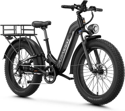 Aipas M1 Pro Electric Fat-Tire Bike — 1800W Peak Motor (110Nm), 48V 17.5Ah Removable Battery, 26x4.0"" Tires, Dual Suspension, 36 MPH Top Speed, 7-Speed Drivetrain