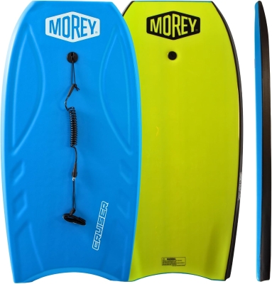 MOREY® Cruiser 42.5-inch Full-Size Bodyboard (2025 Model) — HDPE Slick Bottom, IXLPE Deck, Coil Leash Included