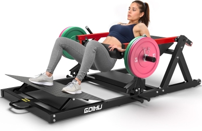 GOIMU HT01 Hip Thrust Machine — 800 lb Plate-Loaded Glute Drive with Band Pegs and Weight Holder, Heavy-Duty Glute Bridge Equipment