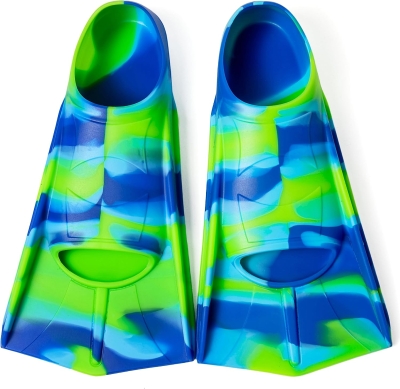 Short Kids Swim Fins – Comfortable Training Flippers for Lap Swimming, Boys & Girls, Beginners