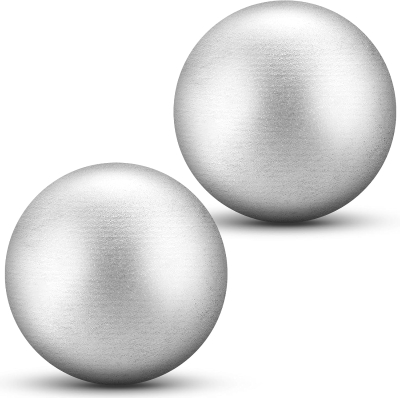 2-Pack Cast Iron Shot Put Balls — 6 lb Training Shotputs, Silver-Coated for High School Track & Field Practice