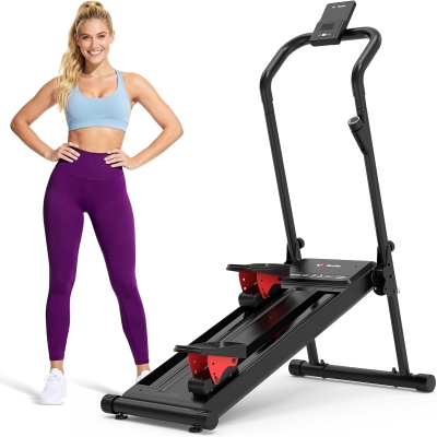 Magnetic Vertical Climber – Adjustable Resistance to 77LB, Foldable Home Stair Stepper with 19"" Stride and 320LB Capacity