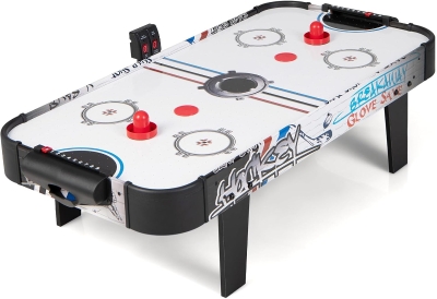 KOTEK 42"" Air Hockey Arcade Table with 12V Fan Motor, LED Scoreboard, 2 Pushers & 2 Pucks — Tabletop Game for Kids and Adults