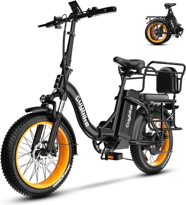 KEBIKO 1000W Folding Electric Bike — 48V 20Ah Removable Battery, 30+ MPH Top Speed, Up to 80-Mile Range, 20"" Fat Tire Dual-Suspension Foldable E-Bike for Adults