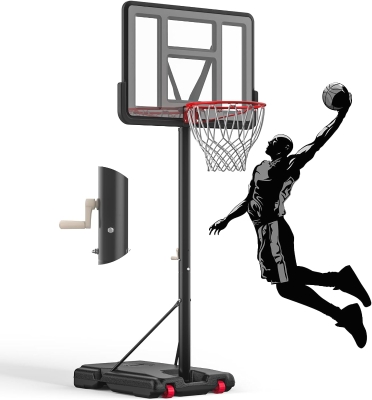 IGL Portable Adjustable Basketball Hoop System 5.6–10 ft, 44-Inch Outdoor Goal with PC Backboard — For Kids, Youth & Adults
