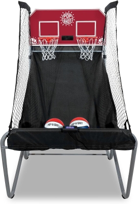 Pop-A-Shot Home Dual Shot Arcade Basketball Game — Sensor Scoring, 16 Game Modes, Includes 7 Balls, Foldable for Easy Storage
