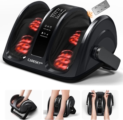 Neuropathy Foot Massager - FSA/HSA Eligible, Heated (3 Levels) Deep Kneading & Rolling for Calves, Feet & Arms, Circulation and Plantar Fasciitis Relief