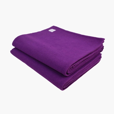 Yogikuti Iyengar Thick Handwoven Cotton Yoga Blanket Set of Two – Premium Support for Restorative Yoga, Meditation & Pranayama (Purple)