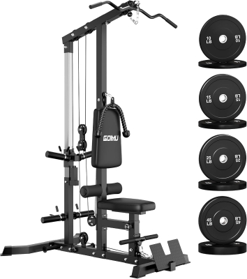 GOIMU LS01 3-in-1 Lat Pulldown & Row Cable Tower with AB Crunch — Home Gym Pulley Station