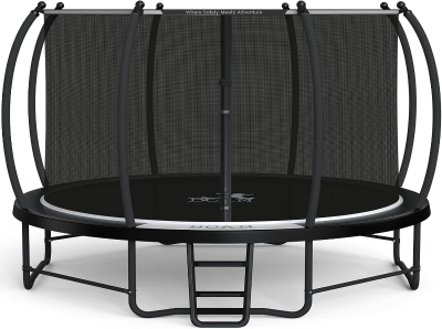 BCAN 8–16FT Safety-Enclosed Recreational Trampoline with Ladder — ASTM F381-16 Approved Outdoor Trampoline for Kids & Adults