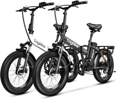 1000W Foldable Electric Bike with 48V 20Ah Removable Battery, 30+ MPH, 80-Mile Range, 20"" Fat Tires — Adult E-Bike for Commute, Beach & Snow