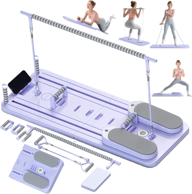 CroyVine Pilates Board - Multi-Purpose Portable Reformer Kit, Convertible Home Fitness System
