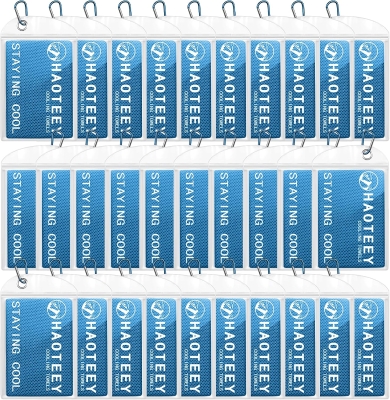 Pack of 30 Cooling Towels – 40in x 12in Neck & Face Cold Cloths, Bulk Sports Cooling Rags for Running, Soccer, Yoga, Gym, Golf