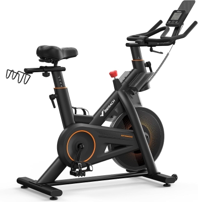MERACH Magnetic Indoor Cycling Bike with 40 lb Flywheel, Proprietary App Compatibility, 350 lb Capacity for Home Gym