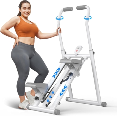 MERACH Pro Stair Stepper with 3-Level Magnetic Resistance, Adjustable Pedals & Handles, Compact Folding Cardio Climber