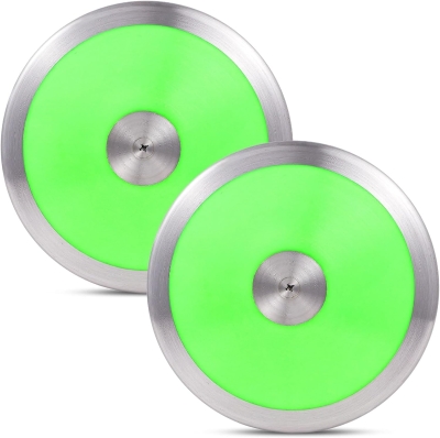 2-Pack 1.6 kg Sports Training Discus — Nylon-Iron Construction, Anti-Slip Polished Finish, Flat Design for High School Track & Field