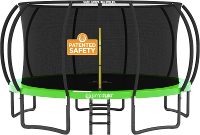 JUMPZYLLA Outdoor Trampoline Set with Enclosure & Ladder — 8FT/10FT/12FT/14FT/15FT/16FT | ASTM Approved | Anti-Rust Coating