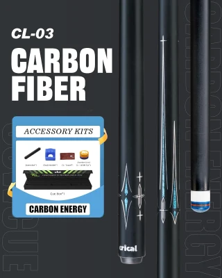 CRICAL 58"" Carbon Fiber Pool Cue – Professional Low-Deflection Billiard Cue with 3/8×8 Stainless Steel Joint & 12.5mm Tip