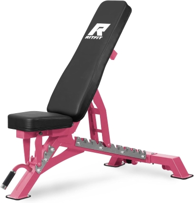 RITFIT Adjustable Weight Bench – 1300 lb Capacity with Multiple Back Positions for Incline, Decline and Flat Home Gym Training