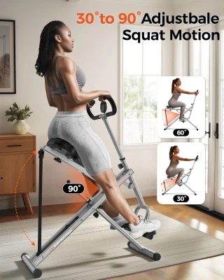 Sportsroyals Squat Machine — Foldable Ride & Rowing Trainer for Glutes, Thighs & Core with Adjustable Resistance (350 lb Capacity)