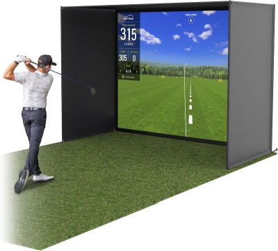 GoSports Golf Simulator Enclosure Kit with Frame and HD Impact Screen - Available in 10 x 8 ft, 12 x 9 ft, or 14 x 8 ft