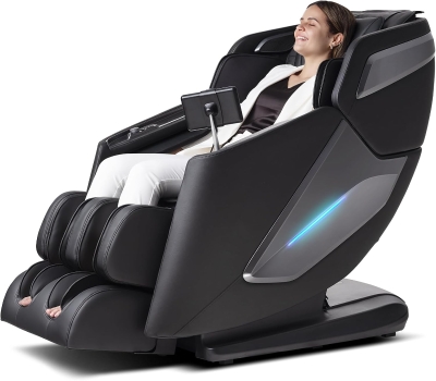 4D Full-Body Massage Chair Recliner with Zero Gravity, 53.14"" SL Track, Voice Control, Electric Calfrest Extension, 12 Auto Modes, USB-C, Bluetooth Speakers & 7"" TFT Screen