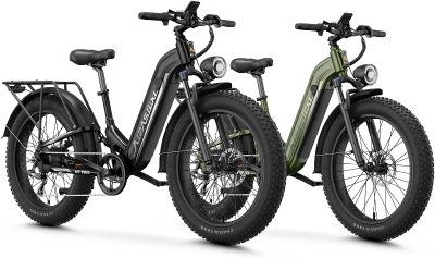 Aipas M1 Pro Step-Thru Ebike — 1800W Peak / 110Nm, 48V 17.5Ah Removable Battery, 26"" x 4.0"" Fat Tires, Dual Suspension, 36MPH Top Speed, 7-Speed