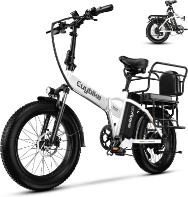 KEBIKO 1000W Folding Electric Bike – 48V 20Ah Removable Battery E-Bike, 30+ MPH Top Speed, Up to 80 Mile Range, 20"" Fat Tire Foldable Commuter & All-Terrain Ebike