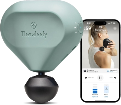 TheraGun Mini (2nd Gen) by Therabody — Compact Percussion Massager with QuietForce Technology, Portable Deep Tissue Treatment (Green)
