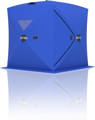 Portable Pop-Up Ice Fishing Tent — Spacious 3–4 Person Winter Shelter, Durable Weather-Resistant Design, Lightweight and Easy to Set Up (Red/Blue)