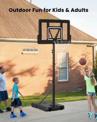 IGL Portable Basketball Hoop – 44"" PC Backboard, Height Adjustable 4.28–10 ft, Outdoor/Driveway Goal for Kids, Teens & Adults