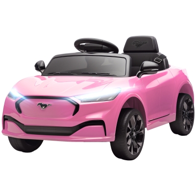 Qaba 12V Ford Mustang Mach-E Kids Ride On Car, Remote, Pink