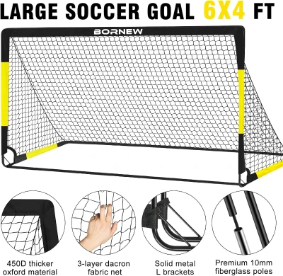 Kids Soccer Goal Set — 2-Pack Pop-Up Nets (7x5 & 6x4 Options) with Ball, Pump, Cones & Carry Bag — Portable Training Kit for Ages 3–16
