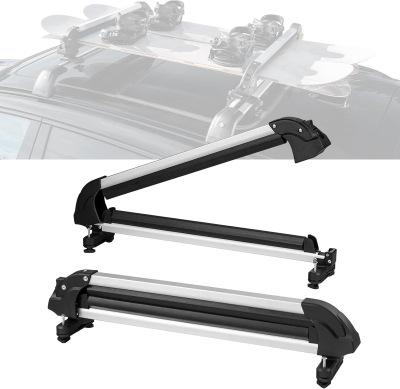 VEVOR Universal Car Roof Rack — 31.7 in Aluminum Ski & Snowboard Carrier with Lock