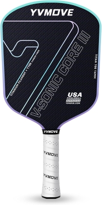 Pickleball Paddle for Advanced Players | Titanium-Carbon Hybrid Face | V-SONIC IV 16mm Core | Mid-Weight, Extended Grip | Large Sweet Spot | USAPA Approved