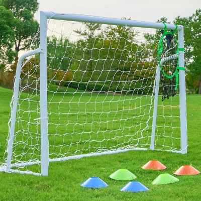 Soccer Goal Set (6×4, 8×6, 12×6 ft) – 2"" Diameter Powder-Coated Galvanized Steel Frame with Target Net, Training Accessories for Backyard, Kids & Adults