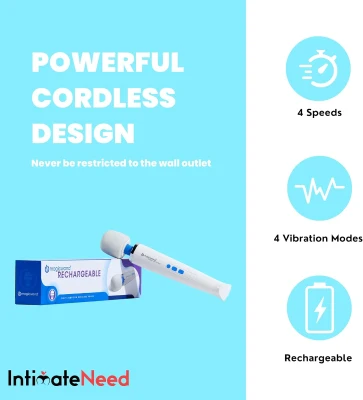 Hitachi Magic Wand Rechargeable HV-270 (2025) by Vibratex — Cordless Powerful Wand Massager with Free IntimateNeed Accessory