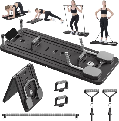 JANUA Pilates Board - 5-in-1 Foldable Pilates Reformer Sliding Board for Home Workouts