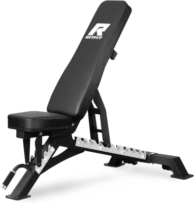 RITFIT Adjustable Weight Bench — Multi-Position Incline/Decline/Flat Bench for Home Gym, 1300 lb Capacity