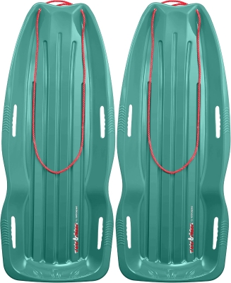 Retrospec Retrorider Plastic Toboggan Sled with Pre-Knotted Pull Rope, Cold-Proof Coating and Rigid Base — 35"" or 48"" for Kids & Adults